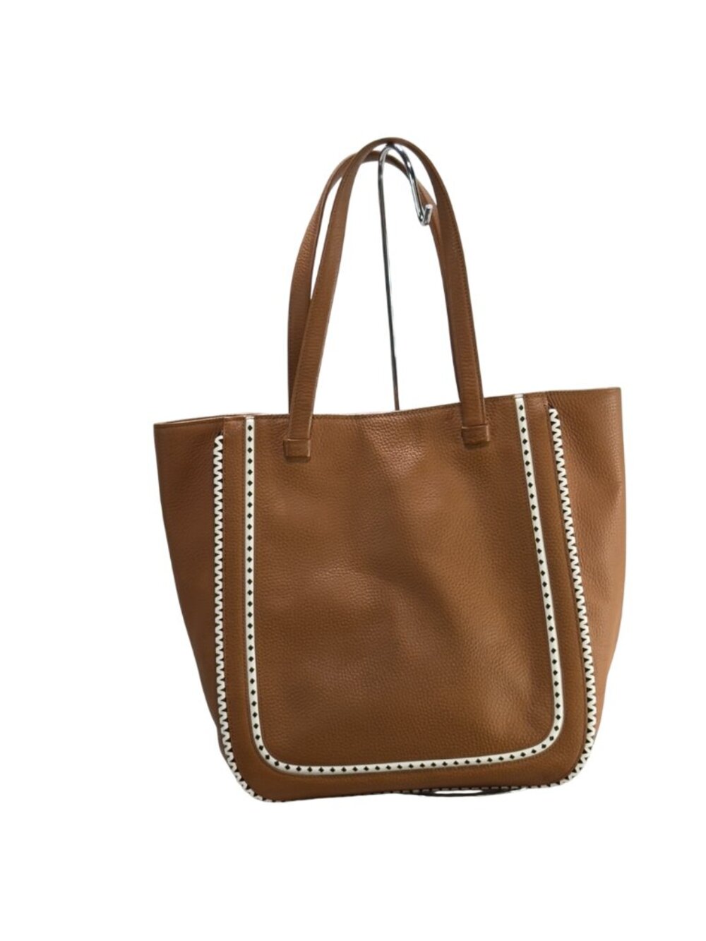 KATE SPADE New York Sheffield Dorma Brown Leather Tote White/Black Trim Detail - Picture 2 of 13